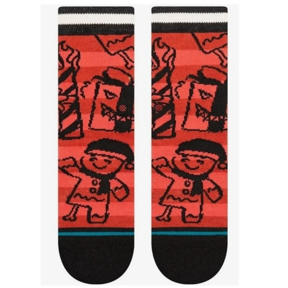 NWT Kids Merry Menace Stance Crew Socks - Red and Black